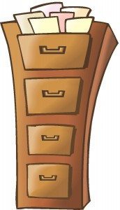 file cabinet A file cabinet.