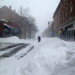 Downtown Rockland Maine in the middle of Nemo blizzard